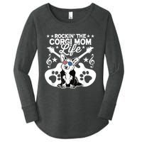 Rockin The Corgi Dad Life Dog Lover Guitar Musician Copy Women's Perfect Tri Tunic Long Sleeve Shirt