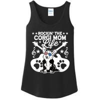 Rockin The Corgi Dad Life Dog Lover Guitar Musician Copy Ladies Essential Tank