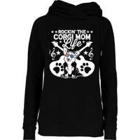 Rockin The Corgi Dad Life Dog Lover Guitar Musician Copy Womens Funnel Neck Pullover Hood