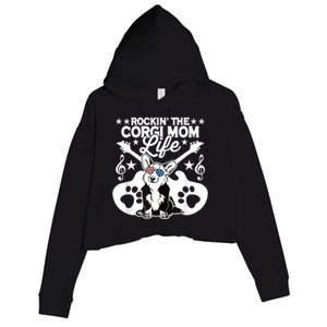 Rockin The Corgi Dad Life Dog Lover Guitar Musician Copy Crop Fleece Hoodie