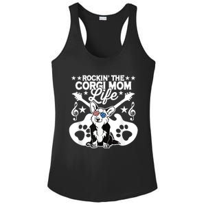 Rockin The Corgi Dad Life Dog Lover Guitar Musician Copy Ladies PosiCharge Competitor Racerback Tank