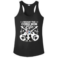 Rockin The Corgi Dad Life Dog Lover Guitar Musician Copy Ladies PosiCharge Competitor Racerback Tank