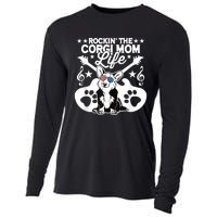 Rockin The Corgi Dad Life Dog Lover Guitar Musician Copy Cooling Performance Long Sleeve Crew