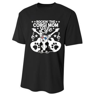 Rockin The Corgi Dad Life Dog Lover Guitar Musician Copy Performance Sprint T-Shirt