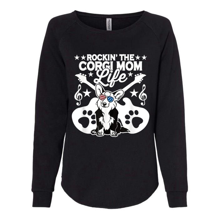 Rockin The Corgi Dad Life Dog Lover Guitar Musician Copy Womens California Wash Sweatshirt