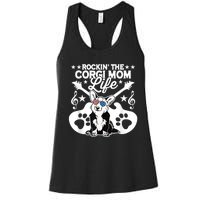 Rockin The Corgi Dad Life Dog Lover Guitar Musician Copy Women's Racerback Tank