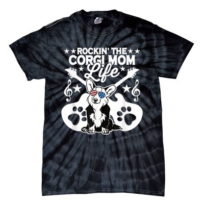 Rockin The Corgi Dad Life Dog Lover Guitar Musician Copy Tie-Dye T-Shirt