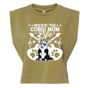 Rockin The Corgi Dad Life Dog Lover Guitar Musician Copy Garment-Dyed Women's Muscle Tee