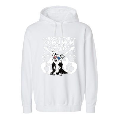 Rockin The Corgi Dad Life Dog Lover Guitar Musician Copy Garment-Dyed Fleece Hoodie