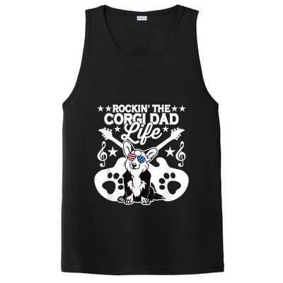 Rockin The Corgi Dad Life Dog Lover Guitar Musician PosiCharge Competitor Tank