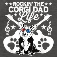 Rockin The Corgi Dad Life Dog Lover Guitar Musician Vector Backpack
