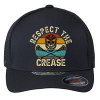 Respect The Crease Lacrosse Goalie Woman Men Flexfit Unipanel Trucker Cap