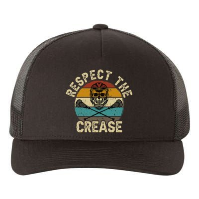 Respect The Crease Lacrosse Goalie Woman Men Yupoong Adult 5-Panel Trucker Hat