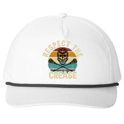 Respect The Crease Lacrosse Goalie Woman Men Snapback Five-Panel Rope Hat