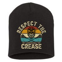 Respect The Crease Lacrosse Goalie Woman Men Short Acrylic Beanie