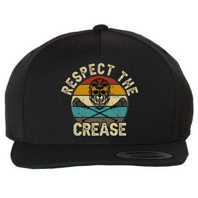 Respect The Crease Lacrosse Goalie Woman Men Wool Snapback Cap