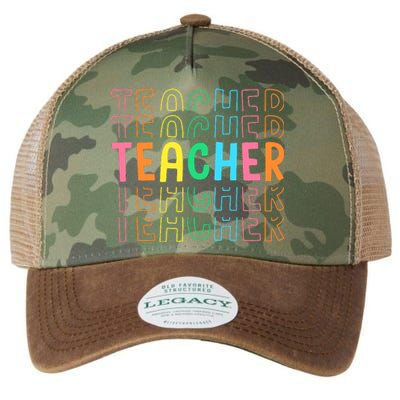 Retro Teacher Colorful Elementary School Teachers Wo Legacy Tie Dye Trucker Hat