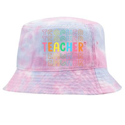 Retro Teacher Colorful Elementary School Teachers Wo Tie-Dyed Bucket Hat