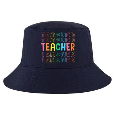 Retro Teacher Colorful Elementary School Teachers Wo Cool Comfort Performance Bucket Hat