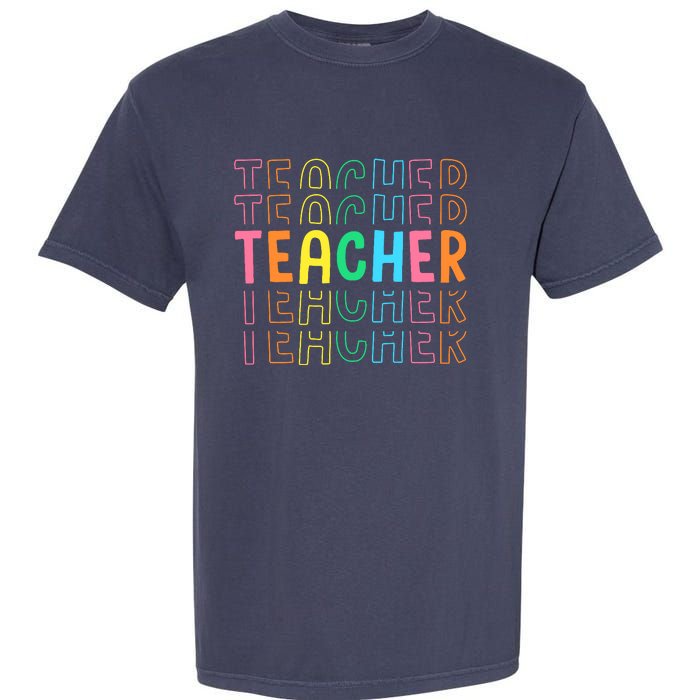 Retro Teacher Colorful Elementary School Teachers Wo Garment-Dyed Heavyweight T-Shirt