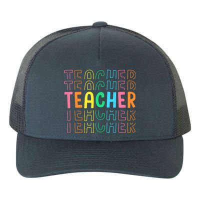 Retro Teacher Colorful Elementary School Teachers Wo Yupoong Adult 5-Panel Trucker Hat