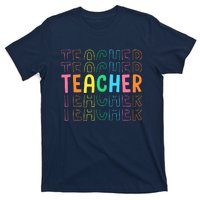 Retro Teacher Colorful Elementary School Teachers Wo T-Shirt