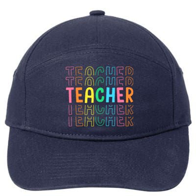 Retro Teacher Colorful Elementary School Teachers Wo 7-Panel Snapback Hat