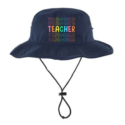 Retro Teacher Colorful Elementary School Teachers Wo Legacy Cool Fit Booney Bucket Hat