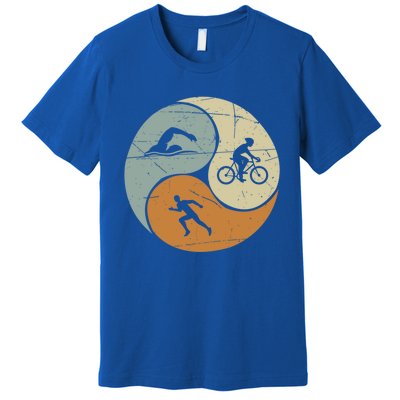 Retro Triathlon Cute Gift Premium T-Shirt