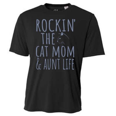 Rocking The Cat Mom And Aunt Life Cooling Performance Crew T-Shirt