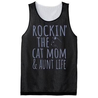 Rocking The Cat Mom And Aunt Life Mesh Reversible Basketball Jersey Tank