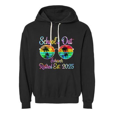 Retired Teacher Class Of 2025 Retirement School Garment-Dyed Fleece Hoodie