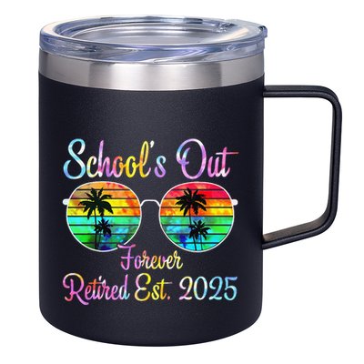 Retired Teacher Class Of 2025 Retirement School 12oz Stainless Steel Coffee Mug