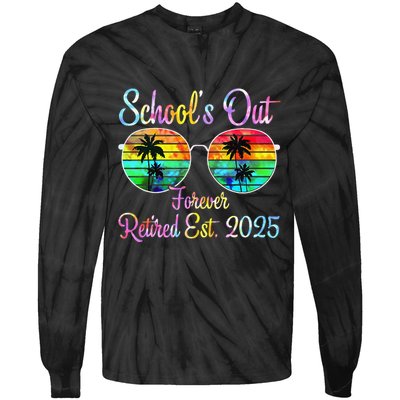 Retired Teacher Class Of 2025 Retirement School Tie-Dye Long Sleeve Shirt