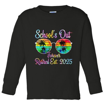 Retired Teacher Class Of 2025 Retirement School Toddler Long Sleeve Shirt