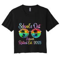 Retired Teacher Class Of 2025 Retirement School Women's Crop Top Tee