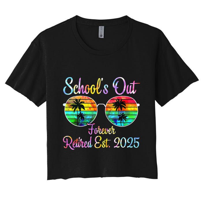 Retired Teacher Class Of 2025 Retirement School Women's Crop Top Tee