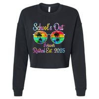 Retired Teacher Class Of 2025 Retirement School Cropped Pullover Crew