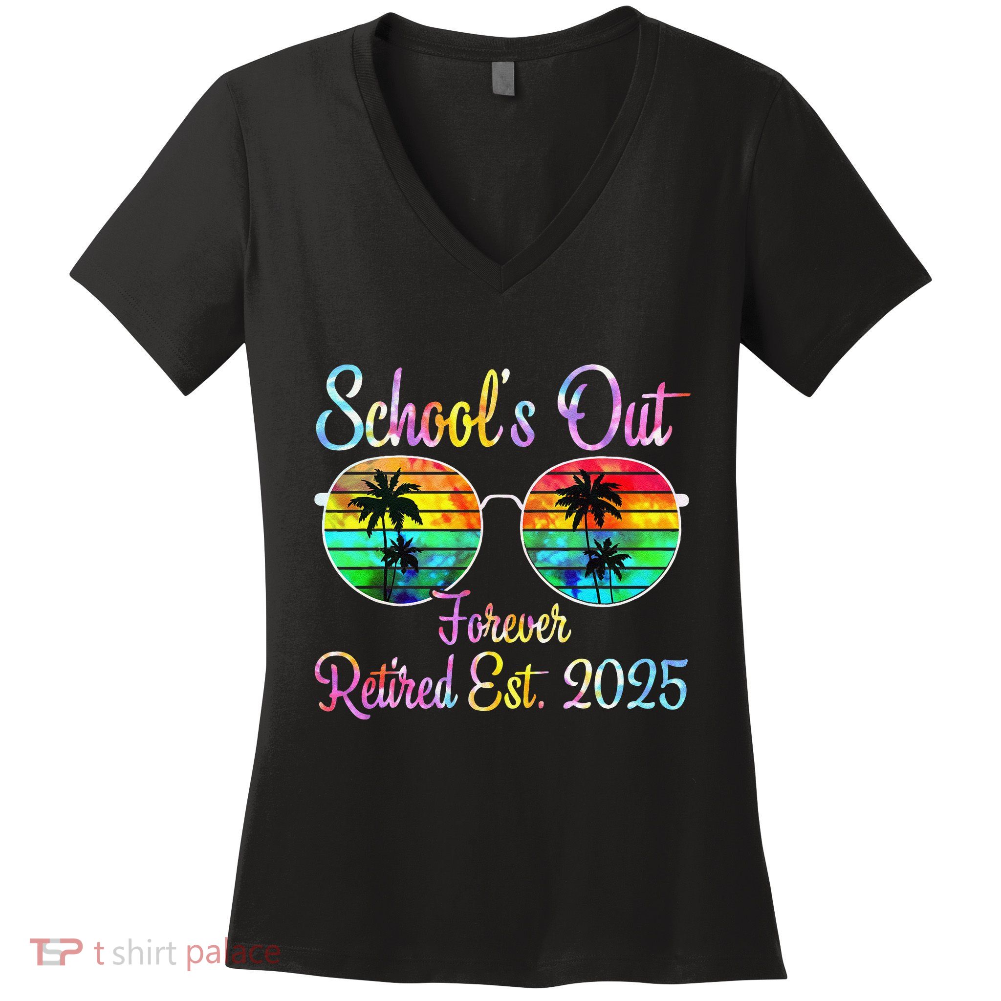 Retired Teacher Class Of 2025 Retirement School Women's V-Neck T-Shirt