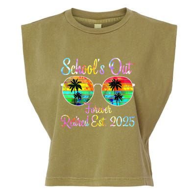 Retired Teacher Class Of 2025 Retirement School Garment-Dyed Women's Muscle Tee