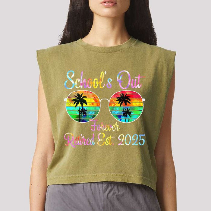 Retired Teacher Class Of 2025 Retirement School Garment-Dyed Women's Muscle Tee
