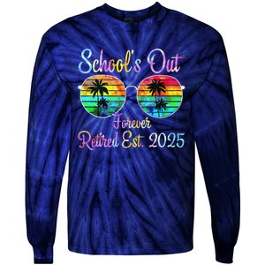 Retired Teacher Class Of 2025 Retirement School Tie-Dye Long Sleeve Shirt