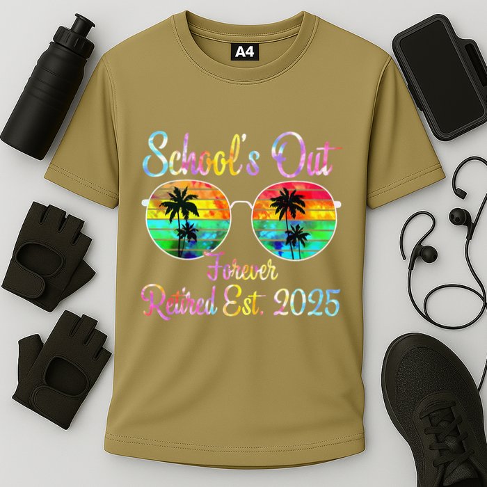 Retired Teacher Class Of 2025 Retirement School Cooling Performance Crew T-Shirt