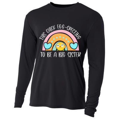 Rainbow This Chick Egg Specting To Be A Big Sister Family Easter Day Cooling Performance Long Sleeve Crew