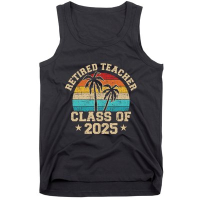 Retired Teacher Class Of 2025 Vintage School Retirement Tank Top
