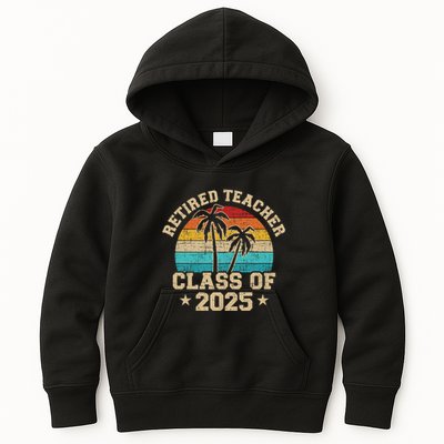 Retired Teacher Class Of 2025 Vintage School Retirement Kids Hoodie