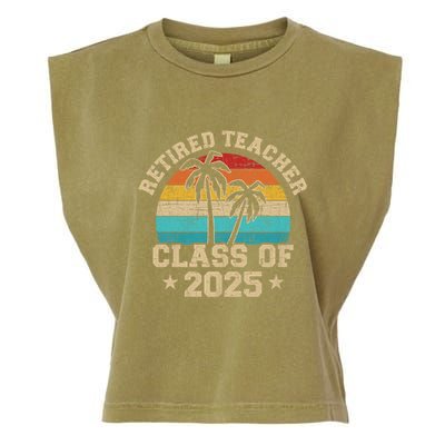 Retired Teacher Class Of 2025 Vintage School Retirement Garment-Dyed Women's Muscle Tee