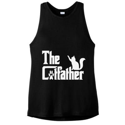 Retro The Cat Father Cat Lover Cat Dad Best Cat Meme Ladies PosiCharge Tri-Blend Wicking Tank