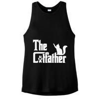 Retro The Cat Father Cat Lover Cat Dad Best Cat Meme Ladies PosiCharge Tri-Blend Wicking Tank