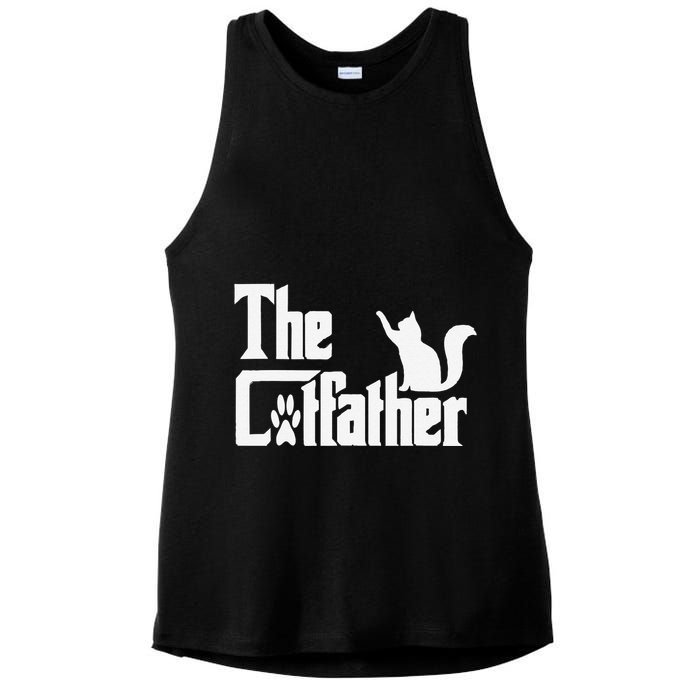 Retro The Cat Father Cat Lover Cat Dad Best Cat Meme Ladies PosiCharge Tri-Blend Wicking Tank